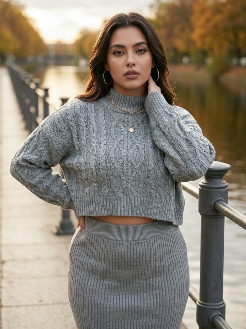 NWT Arizona Jean Co Women’s Teal Blue Crop Cable Oversized Sweater - Size XXL